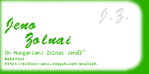 jeno zolnai business card